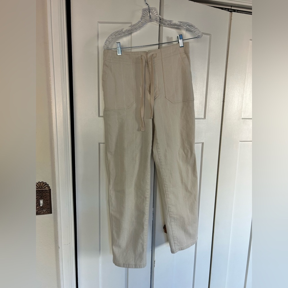 J. Crew Cream Striped Pants - Size S